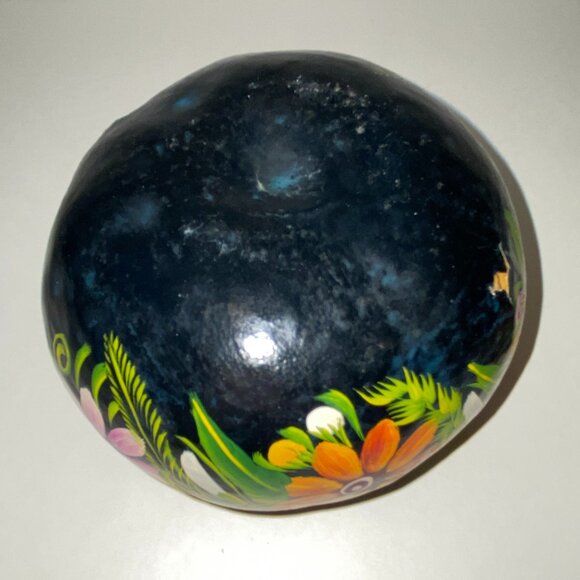 Gourd Container Trinket Box Hand Painted Floral Design Boho Decor *read* - Picture 6 of 7